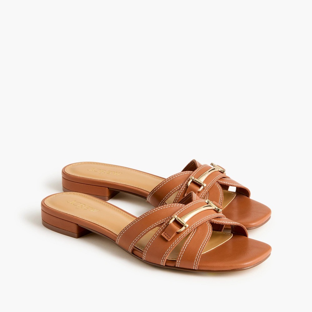 J.Crew Bit slide sandals Brown Tan Size 8